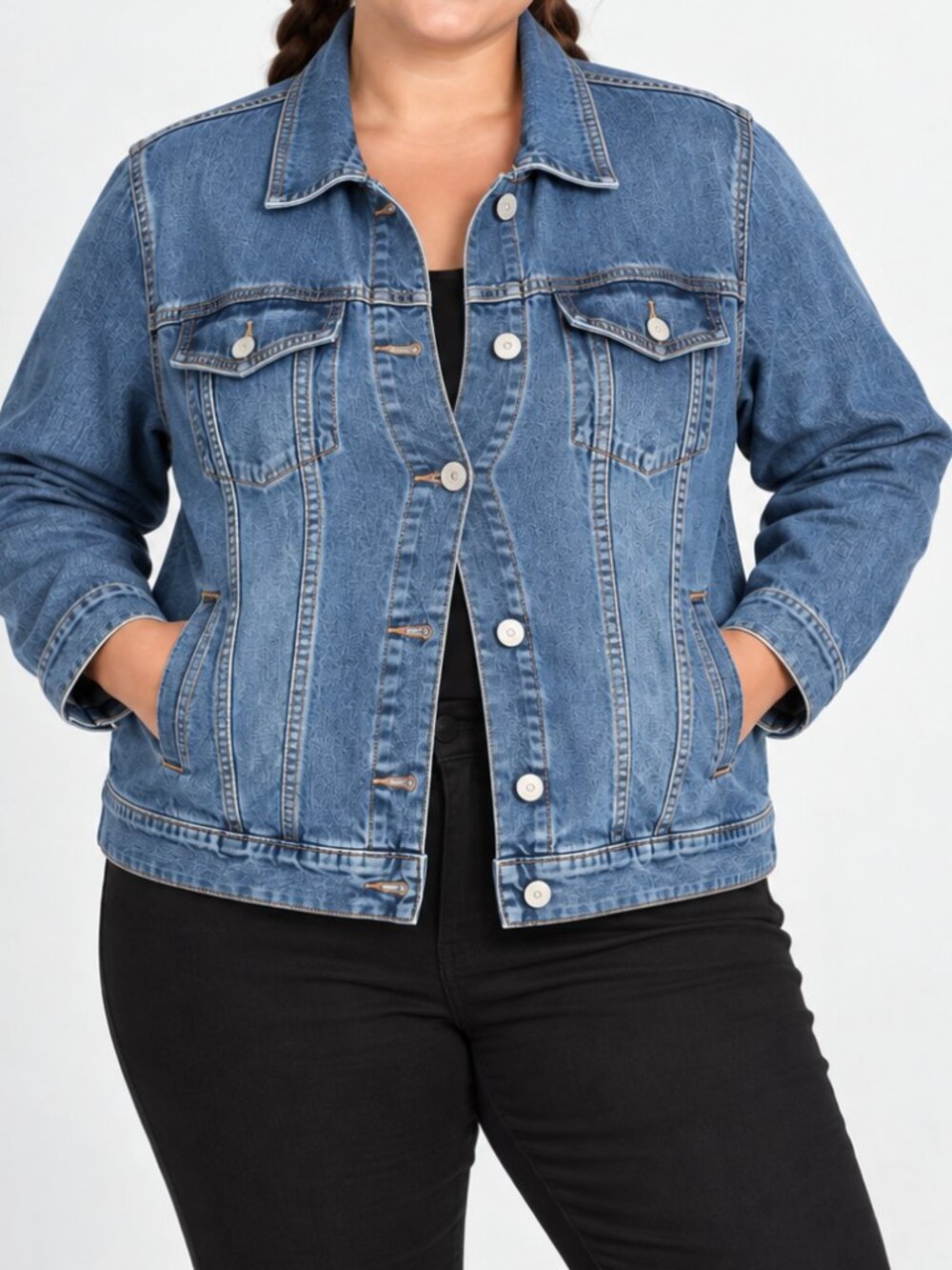 Merona Medium Wash Denim Jacket Women’s Large